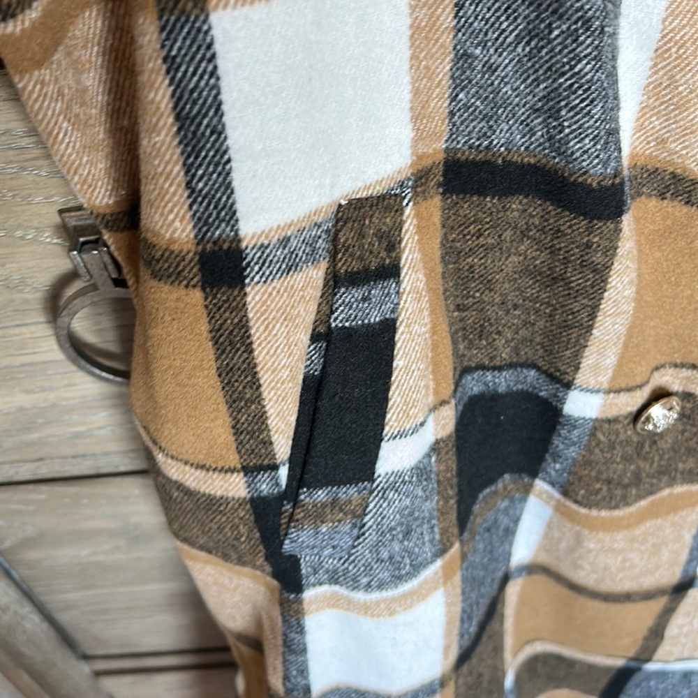 Plaid Double Breast Lightweight Coat Size 2XL - Picture 6 of 7